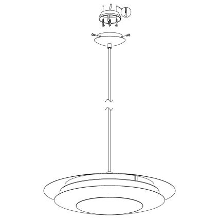 Eglo 98043 - LED RGBW Aptumšojama lustra ar auklu MONEVA-C LED/18W/230V