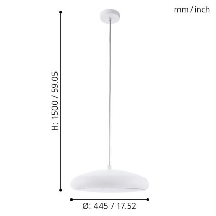 Eglo 98046 - LED RGB Aptumšojama lustra ar auklu RIODEVA-C LED/27W/230V