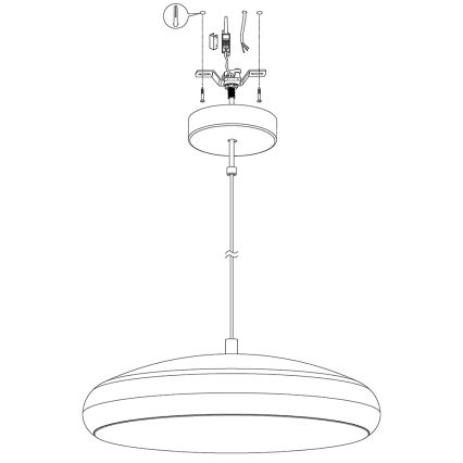 Eglo 98046 - LED RGB Aptumšojama lustra ar auklu RIODEVA-C LED/27W/230V