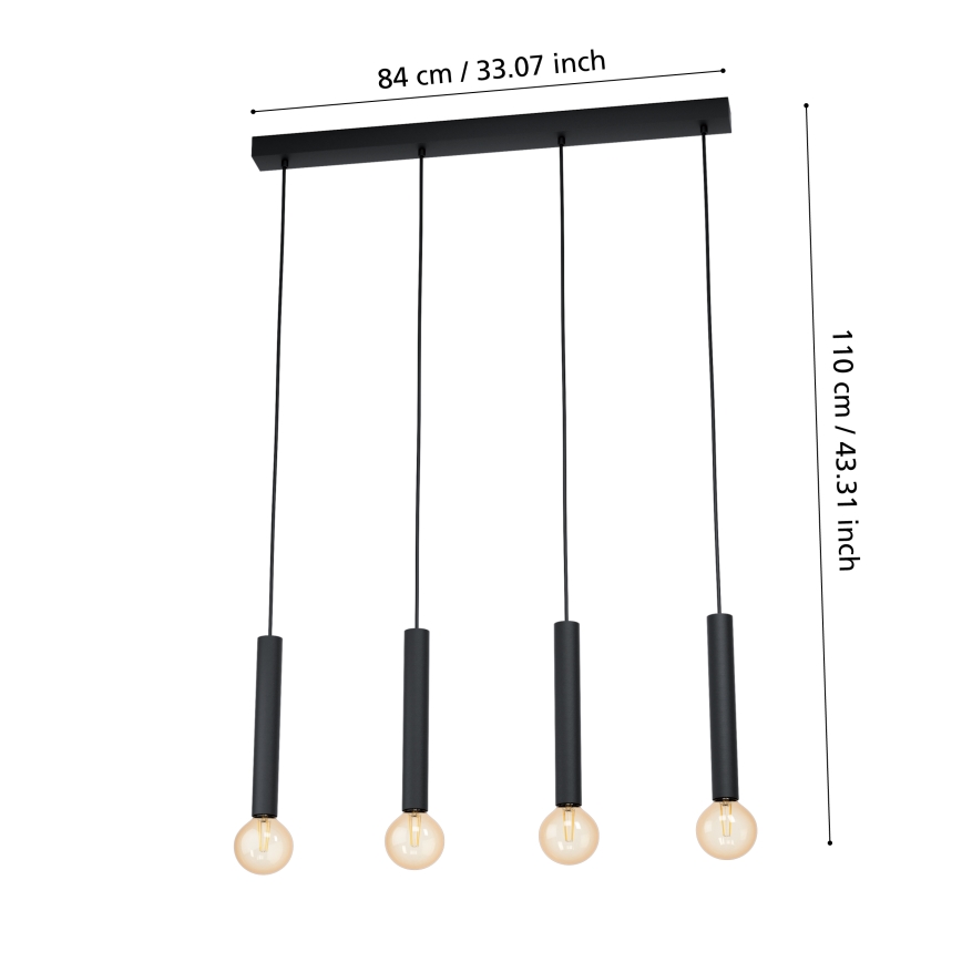 Eglo - Lustra ar auklu 4xE27/60W/230V