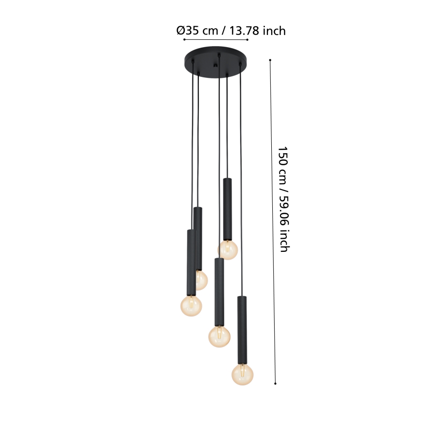 Eglo - Lustra ar auklu 5xE27/60W/230V