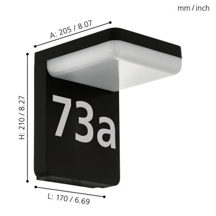 Eglo - LED Mājas numurs LED/11W/230V IP44