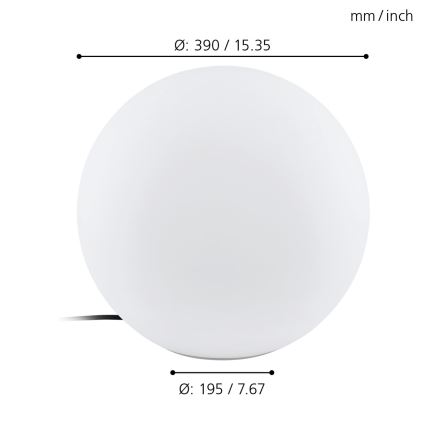 Eglo - Āra lampa 1xE27/40W/230V IP65 ø390