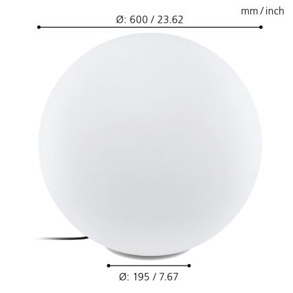 Eglo - Āra grīdas lampa 1xE27/40W/230V IP65 ø600