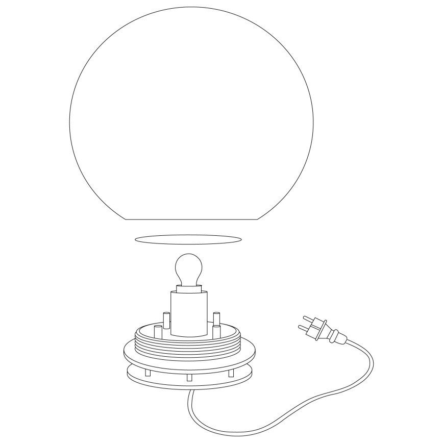 Eglo - Āra grīdas lampa 1xE27/40W/230V IP65 ø600