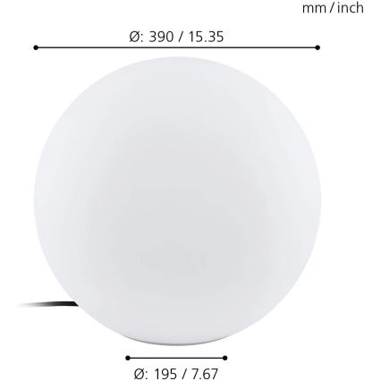 Eglo 98106 - LED RGBW Āra lampa MONTEROLO-C 1xLED/9W/230V IP65 Ø390