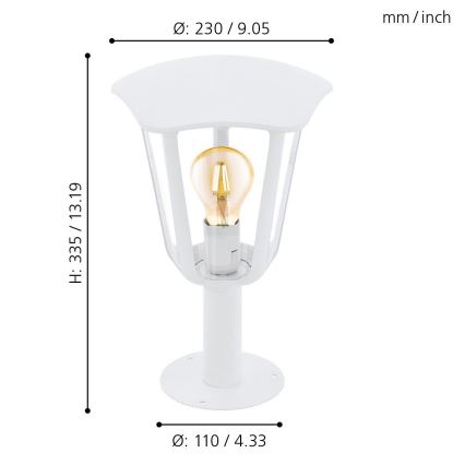 Eglo 98117 - Āra lampa MONREALE 1xE27/60W/230V IP44