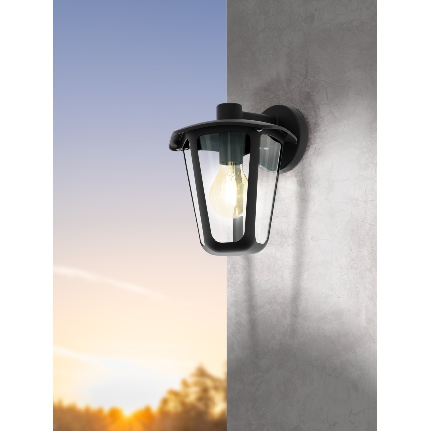 Eglo - Āra sienas gaismeklis 1xE27/60W/230V melns IP44
