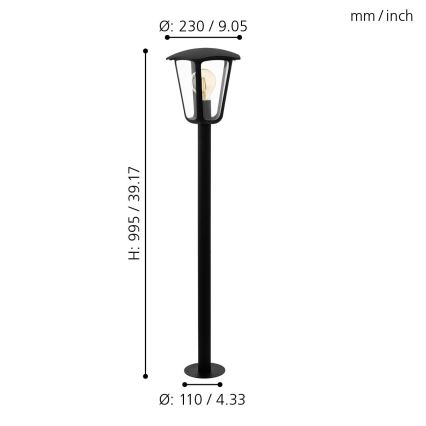 Eglo - Āra lampa 1xE27/60W/230V IP44