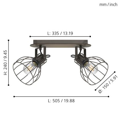 Eglo - Lampa 2xE27/40W/230V