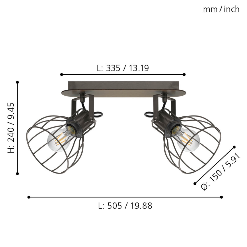 Eglo - Lampa 2xE27/40W/230V