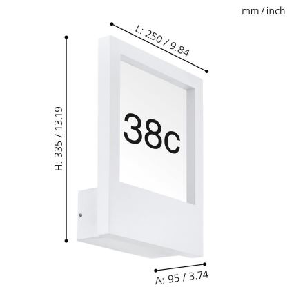 Eglo - Mājas numurs 1xE27/28W/230V balts IP44