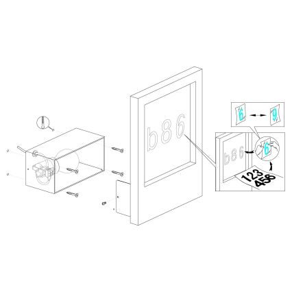 Eglo - Mājas numurs 1xE27/28W/230V balts IP44