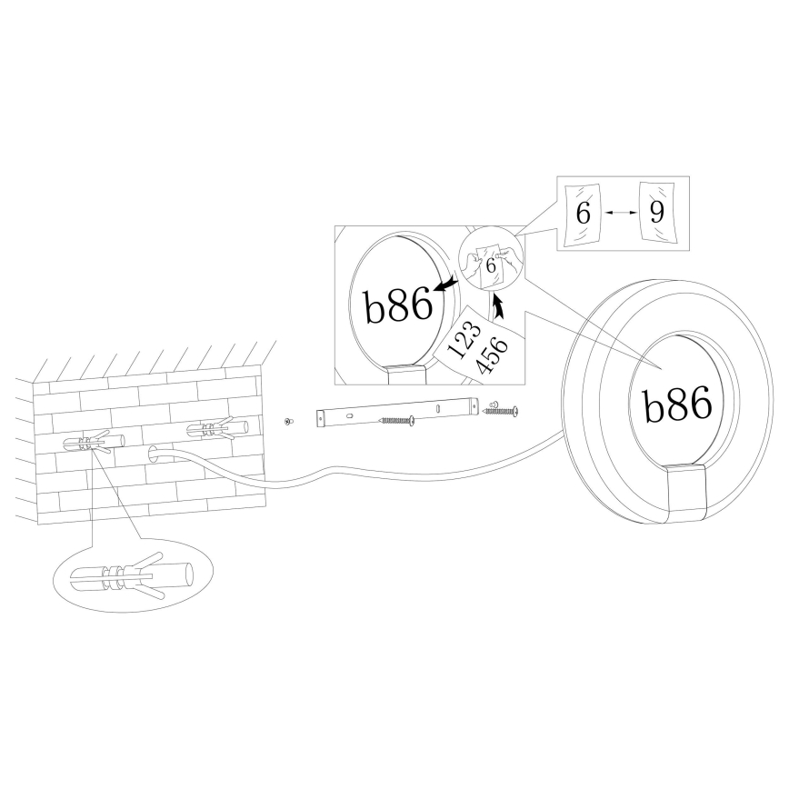 Eglo - LED Mājas numurs LED/15W/230V IP44