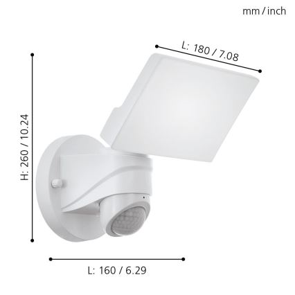 Eglo - LED Āra gaismeklis ar sensoru LED/15W/230V IP44