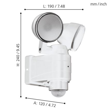 Eglo - LED Āra lampa ar sensoru 2xLED/4W/4xLR1IP44