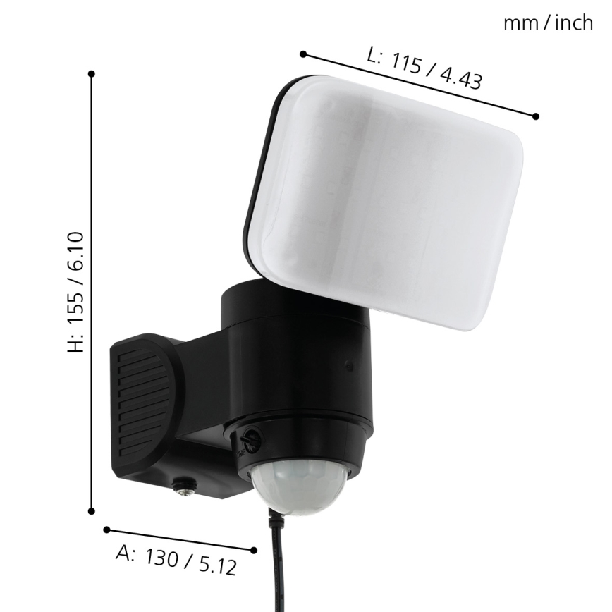 Eglo - LED Saules enerģijas sienas lampa ar sensoru LED/3,7V 1800 mAh IP44