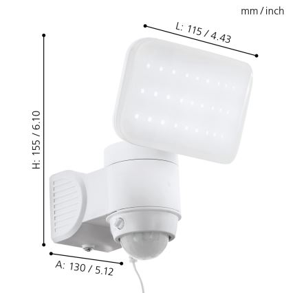 Eglo - LED Saules enerģijas sienas lampa ar sensoru LED/3,7V 1800 mAh IP44