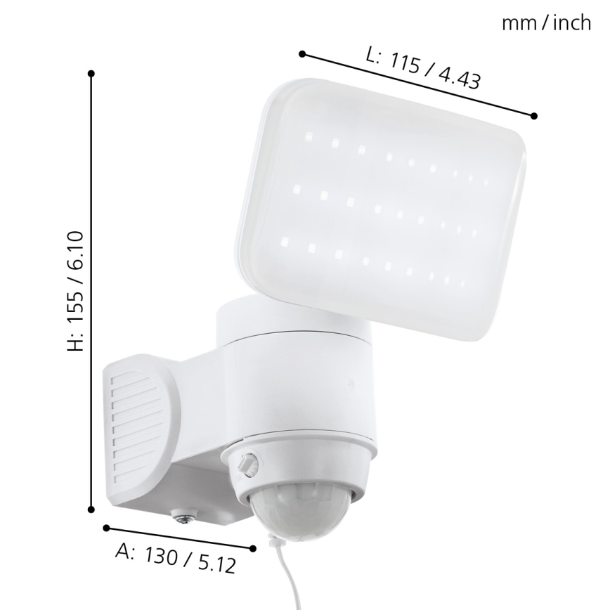 Eglo - LED Saules enerģijas sienas lampa ar sensoru LED/3,7V 1800 mAh IP44