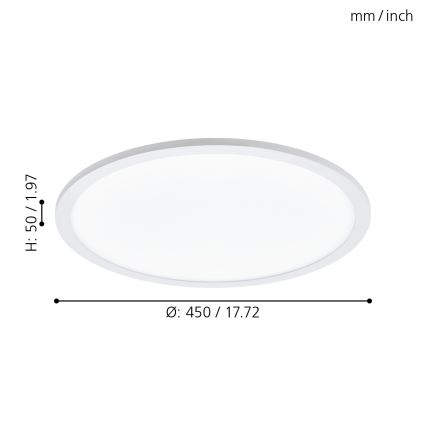 Eglo - LED Regulējams griestu gaismeklis LED/19,5W/230V ar tālvadības pulti