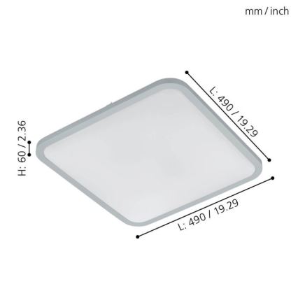 Eglo - LED Regulējams griestu gaismeklis LED/30W/230V ar tālvadības pulti