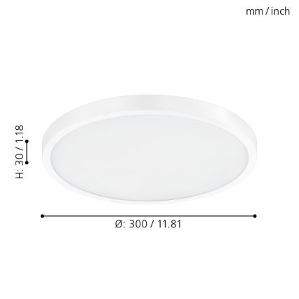 Eglo - Regulējama LED griestu lampa LED/20W/230V ar tālvadības pulti Ø 30 cm