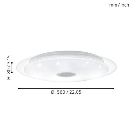 Eglo - LED Aptumšojama griestu lampa LED/36W/230V + tālvadības pults