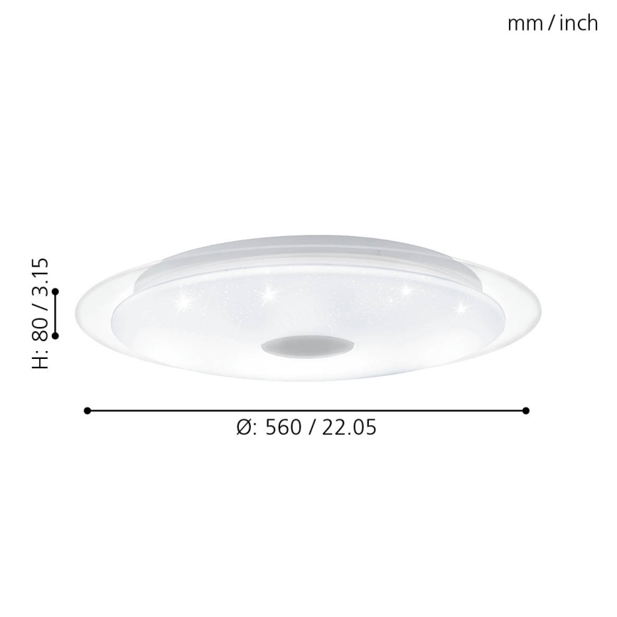 Eglo - LED Aptumšojama griestu lampa LED/36W/230V + tālvadības pults