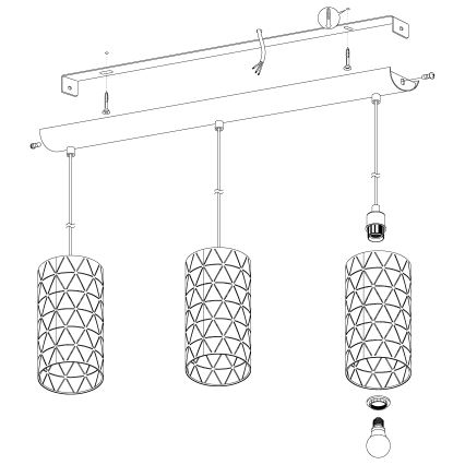 Eglo - Lustra ar auklu 3xE27/40W/230V