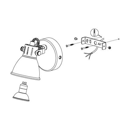 Eglo - LED sienas lampa 1xGU10/3,3W/230V