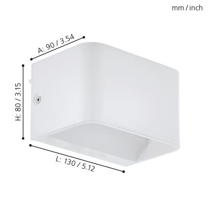 Eglo - LED Sienas lampa LED/6W/230V 3000K balta
