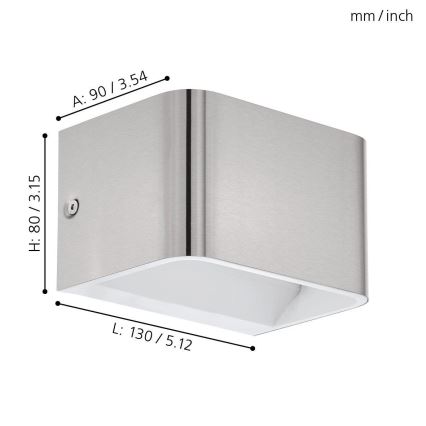 Eglo - LED Sienas lampa LED/6W/230V 3000K matēts hroms