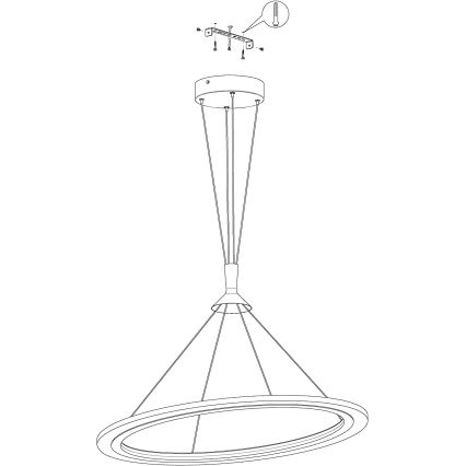 Eglo 98427 - RGB LED lustra ar regulējamu spilgtumu uz troses HORNITOS-C LED/37W/230V + tālvadības pults