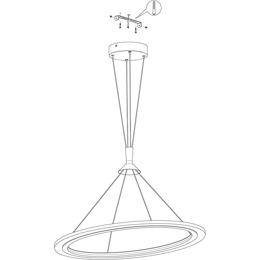 Eglo 98427 - RGB LED lustra ar regulējamu spilgtumu uz troses HORNITOS-C LED/37W/230V + tālvadības pults