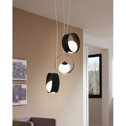 Eglo 98441 - Pakaramais gaismeklis CAMARGO uz troses 3xE14/40W/230V