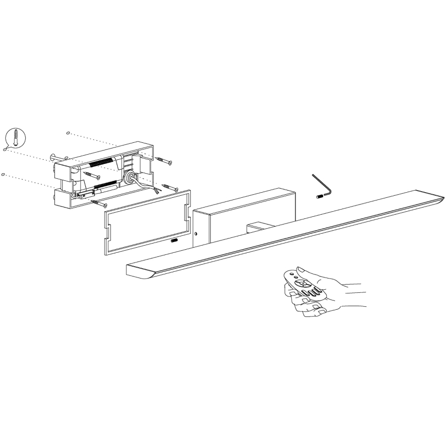 Eglo 98451 - LED RGB aptumšojams vannas istabas apgaismojums TABIANO-C LED/15,6W/230V IP44 + tālvadības pults