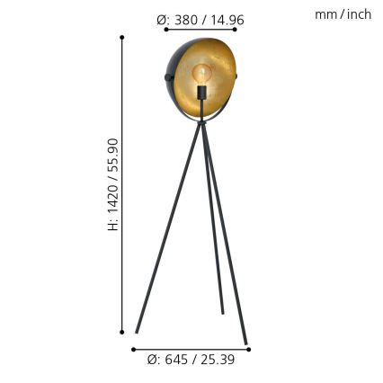 Eglo - Grīdas stāvlampa 1xE27/40W/230V