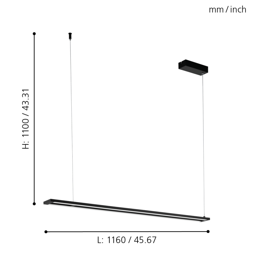 Eglo - LED lustra ar auklu LED/27W/230V