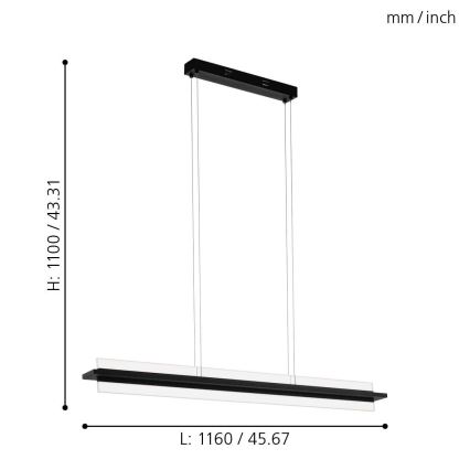 Eglo 98495 - LED Aptumšojama lustra ar auklu SPADAFORA LED/15W/230V