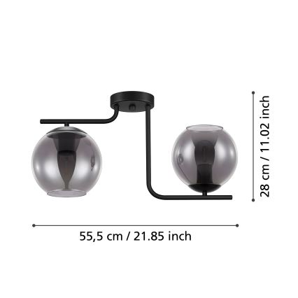 Eglo - Pieliekama lustra 2xE27/28W/230V