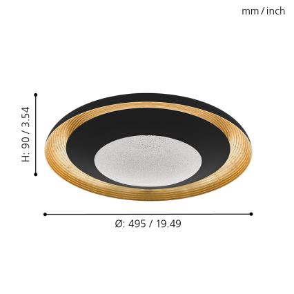 Eglo - LED Aptumšojams griestu gaismeklis LED/24,5W/230V + tālvadības pults