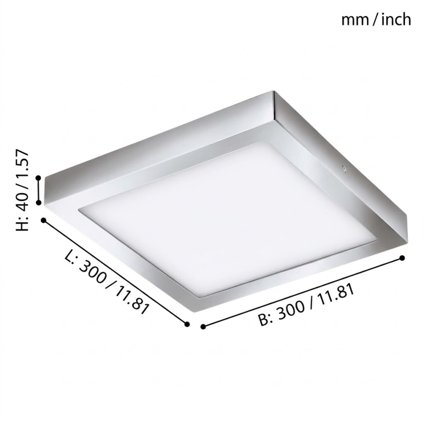 Eglo – LED RGBW griestu gaismeklis FUEVA-C ar regulējamu spilgtumu, 21 W, 230 V, Bluetooth, IP44, 30x30 cm