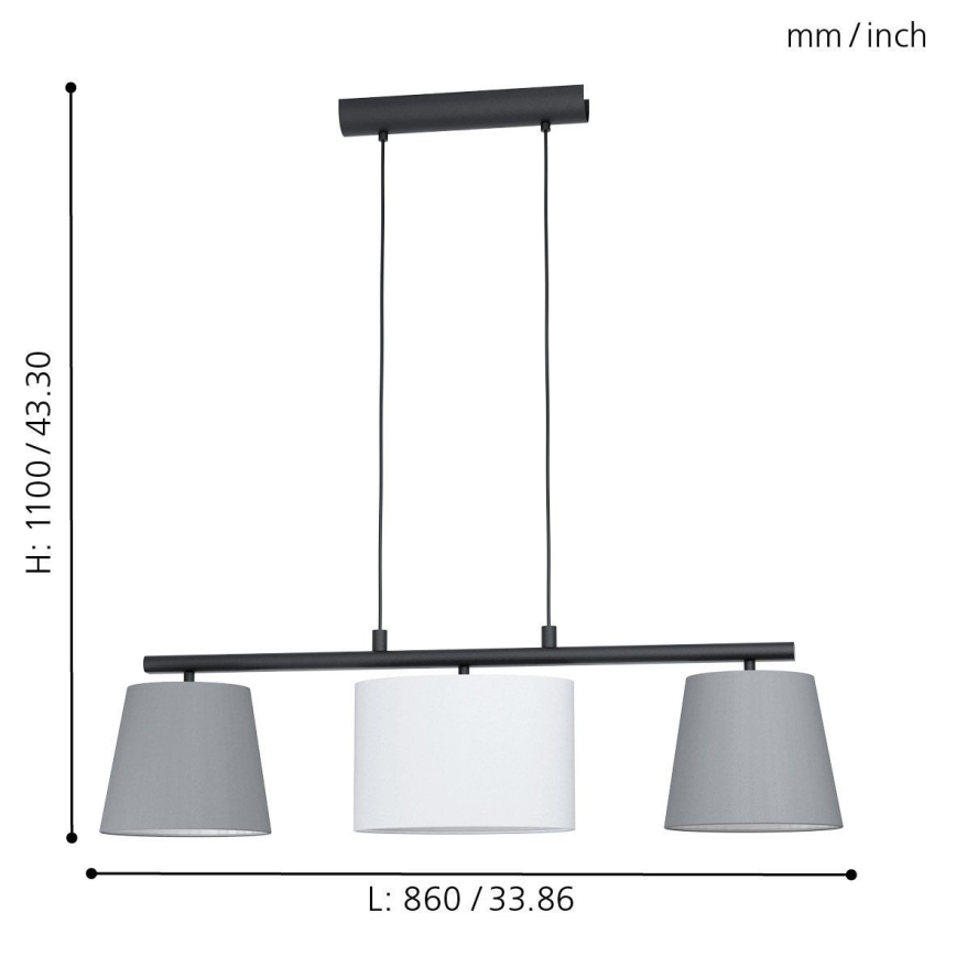 Eglo - LED Lustra uz kabeļa 3xE14/25W/230V