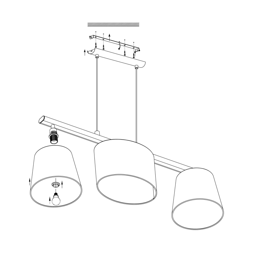 Eglo - Lustra ar auklu 3xE14/25W/230V