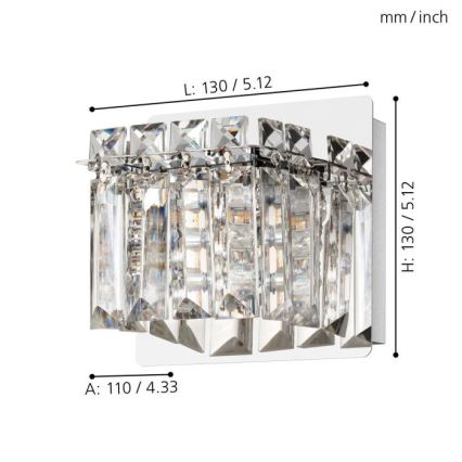Eglo - LED Sienas lampa 1xG9/3W/230V spīdīgi hromēts