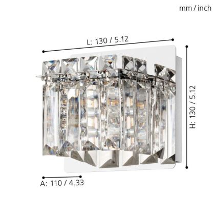 Eglo - LED Sienas lampa 1xG9/3W/230V hroms