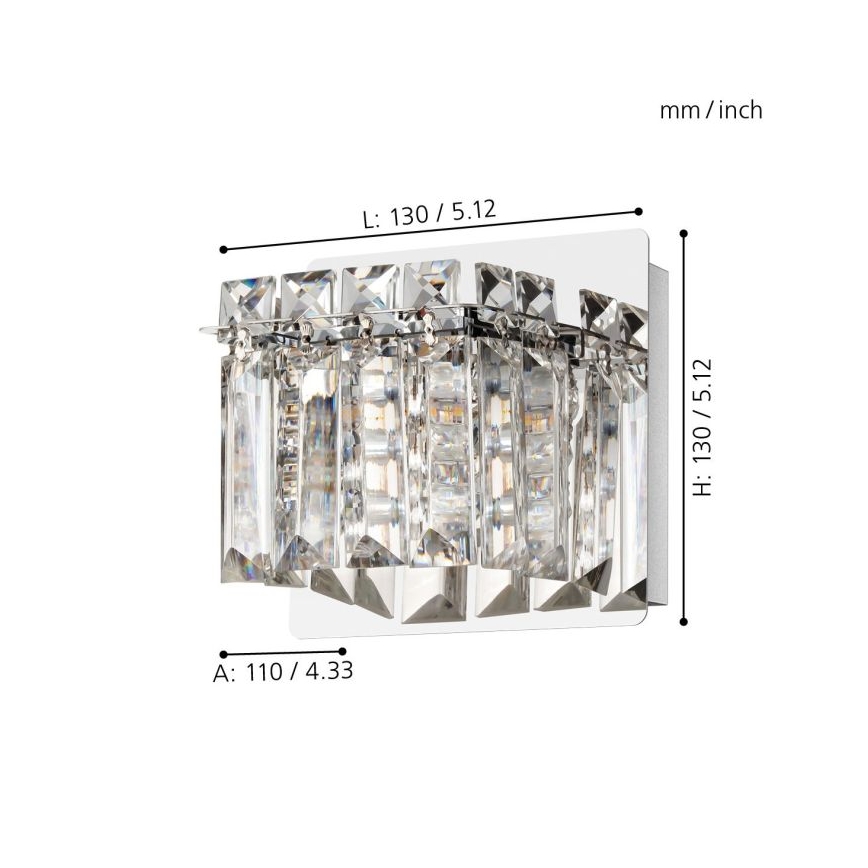 Eglo - LED Sienas lampa 1xG9/3W/230V spīdīgi hromēts