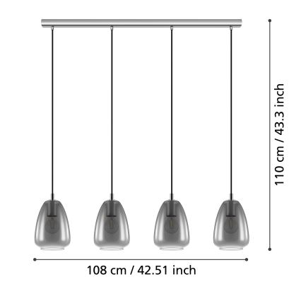 Eglo - Lustra ar auklu 4xE27/40W/230V