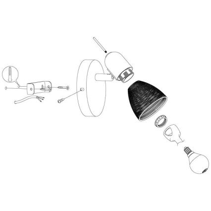 Eglo - Sienas lampa 1xE14/28W/230V