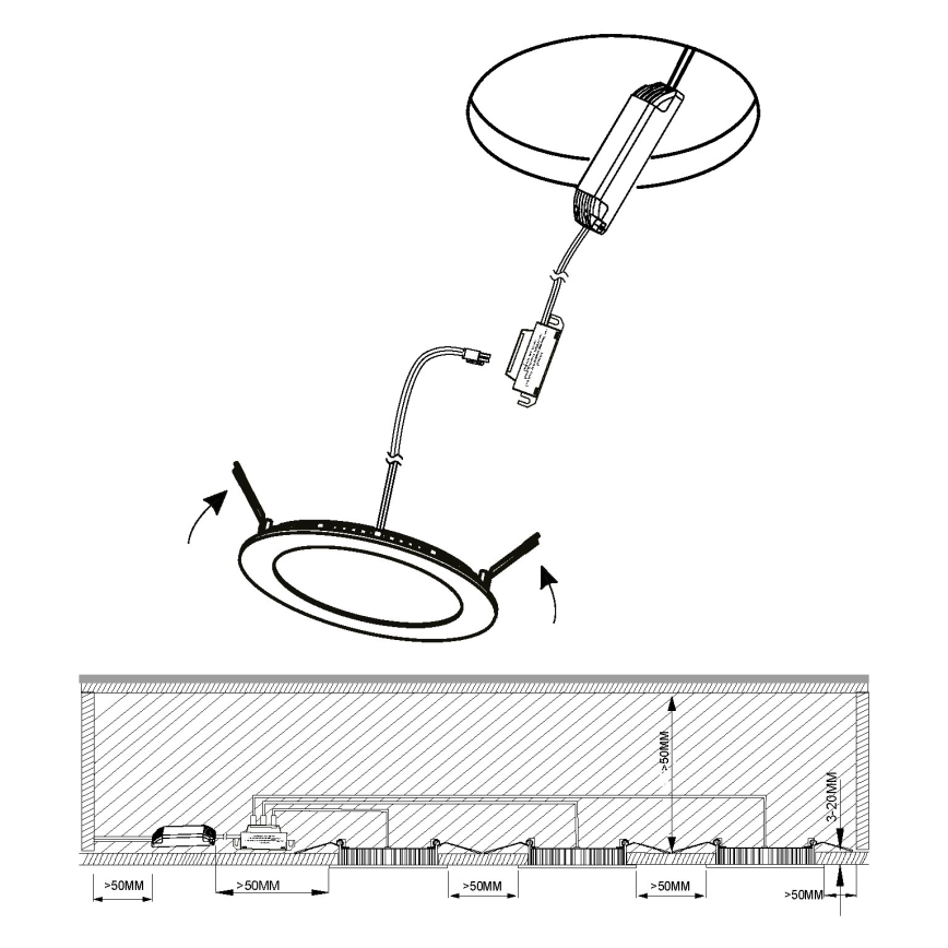 Eglo - KOMPLEKTS 3x LED Iegremdējama vannas istabas lampa FUEVA 1xLED/2,8W/230V IP44 spīdīgi hromēts